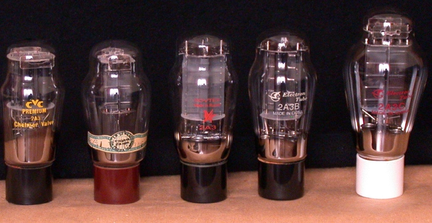2A3 tubes, Smal format.